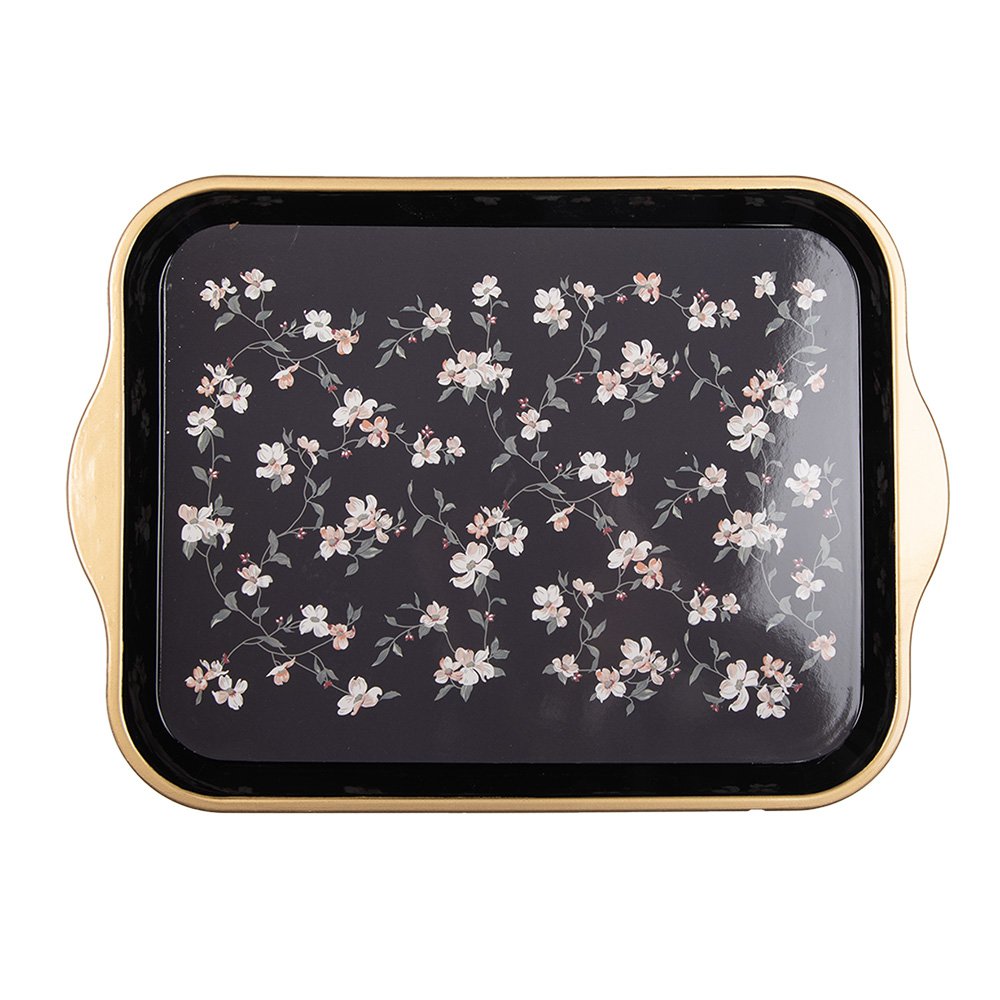 Tray 38x27x2 cm Black Plastic