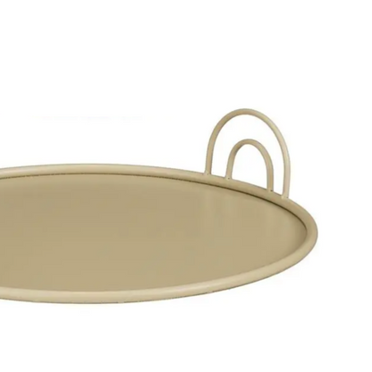 Dienblad set 3 stuks Ø30-42 cm beige ijzer