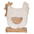 Figurine Rooster 18x5x21 cm White Brown Wood Home Decor
