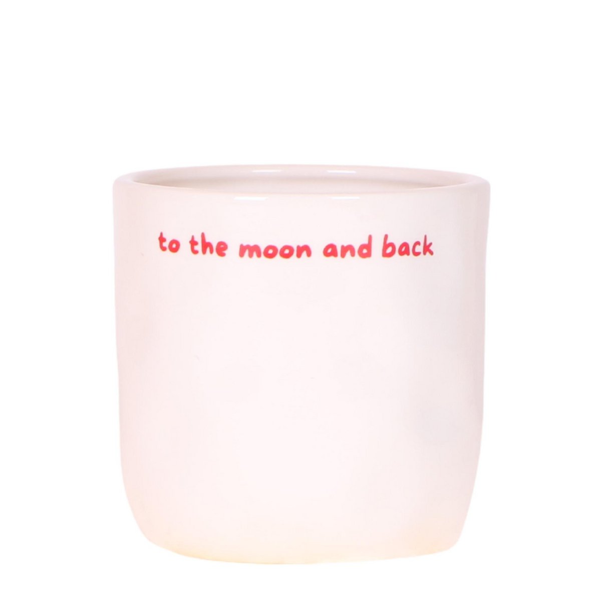 Decorative Pot White with 'To the moon and back' Text (Ø9 cm)