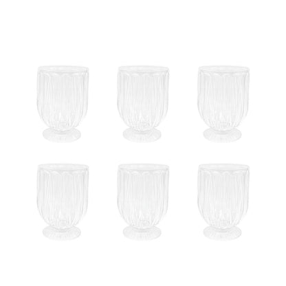 Transparent stemmed water glasses - set of 6