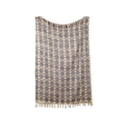 Beige Boho Plaid / Sofa Throw – Block Print with Tassels – 125x170 cm – Urbane Hide