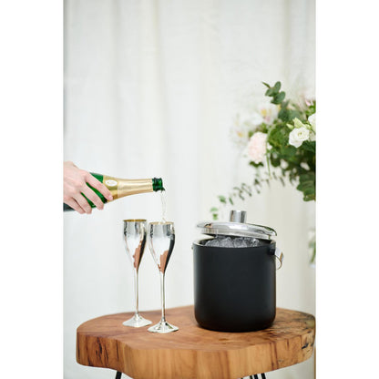 Champagnefluiten set van 2 edel verzilverd 23 cm 200 ml
