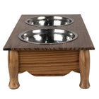 Honden voerbak 2x500 ml bruin hout