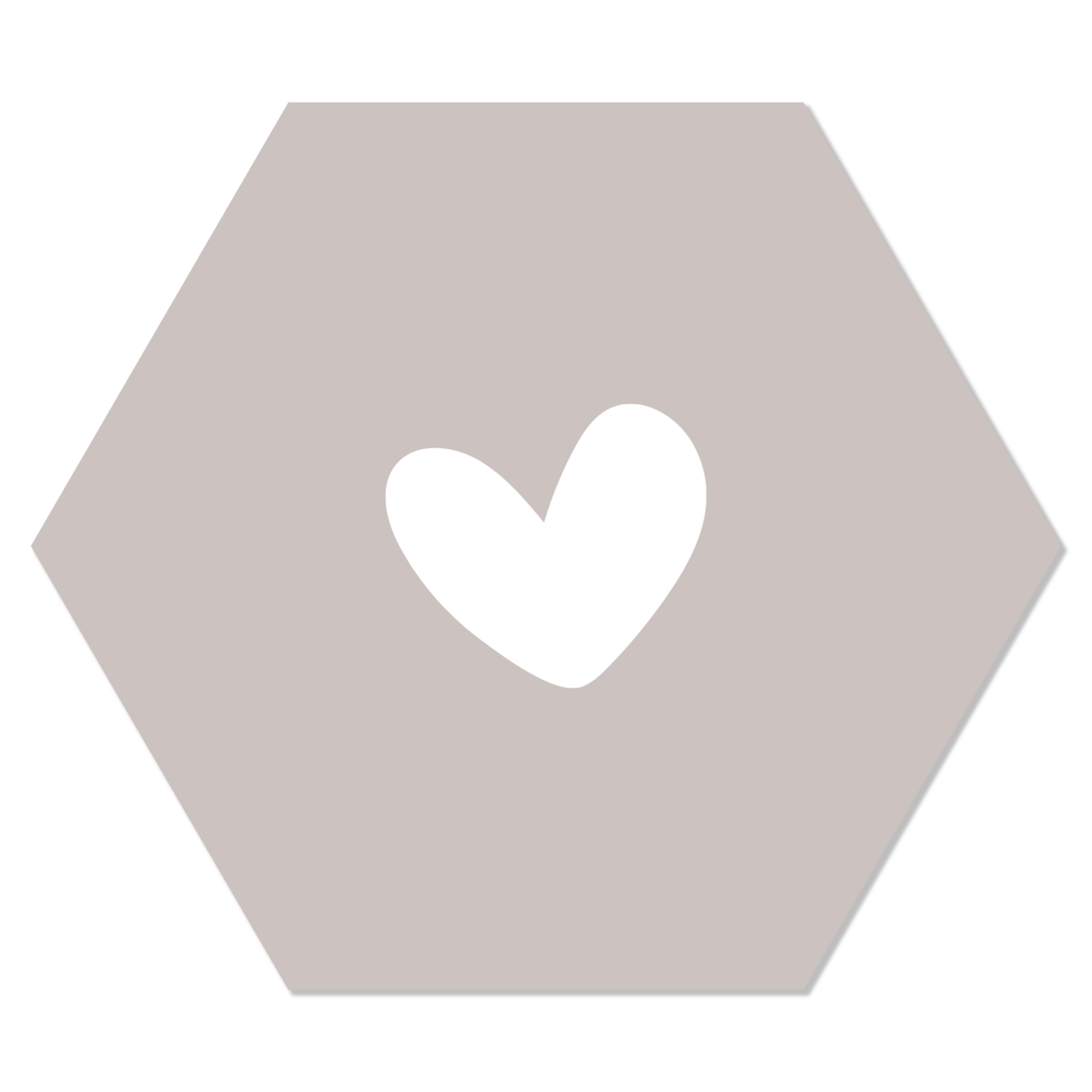 Wanddecoratie hexagon hart 18x15 cm zilver
