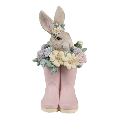 Decoration Figurine Rabbit 13x13x23 cm Beige Pink Plastic