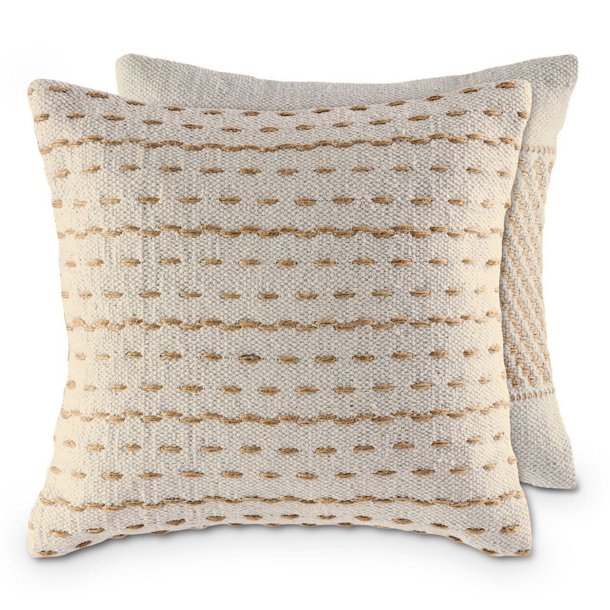 Bankkussen 40x40cm Set Van 12 PU Sierkussens Katoen Jute