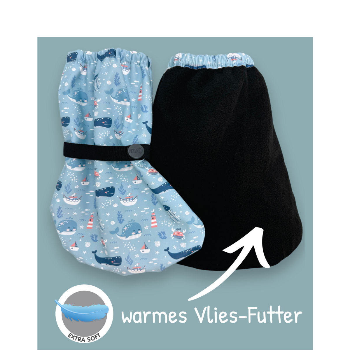 Voetjeshoesjes fleece waterdicht maat S/M