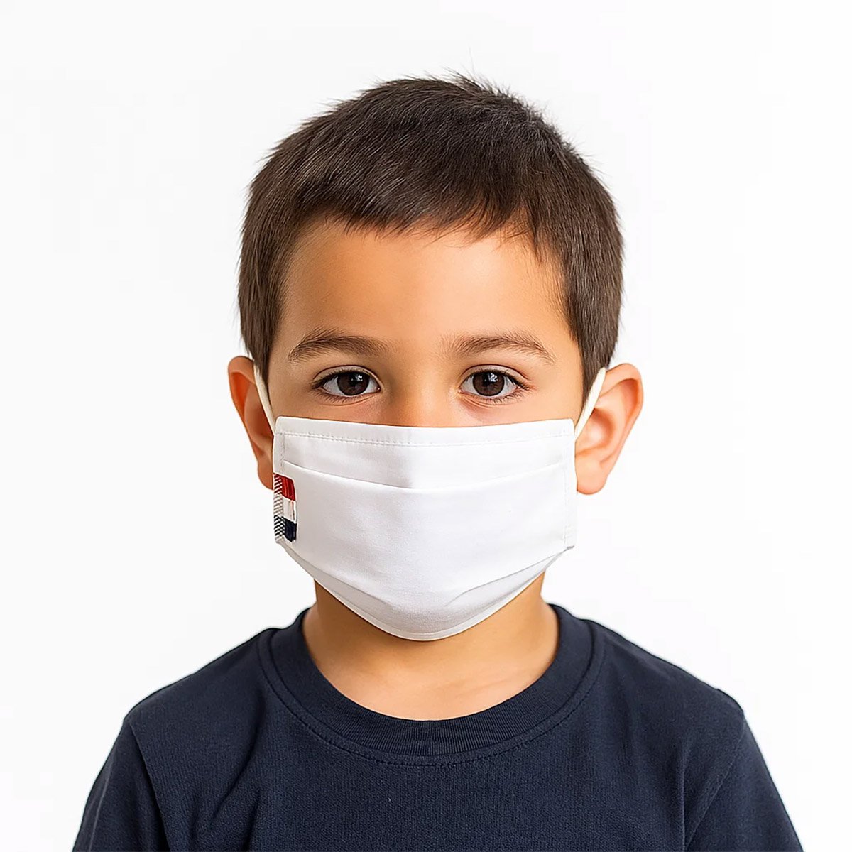 Kindermasker 0-6 jaar wit katoen perkal