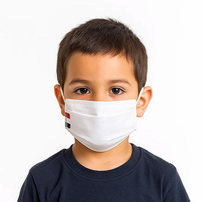 Kindermasker 0-6 jaar wit katoen perkal