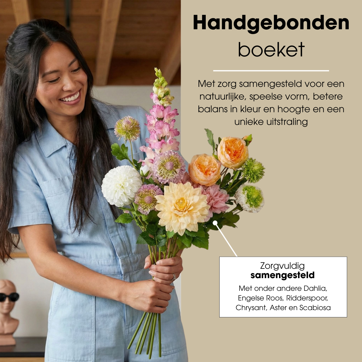 Kunstboeket Jean 74,5 cm meerkleurig