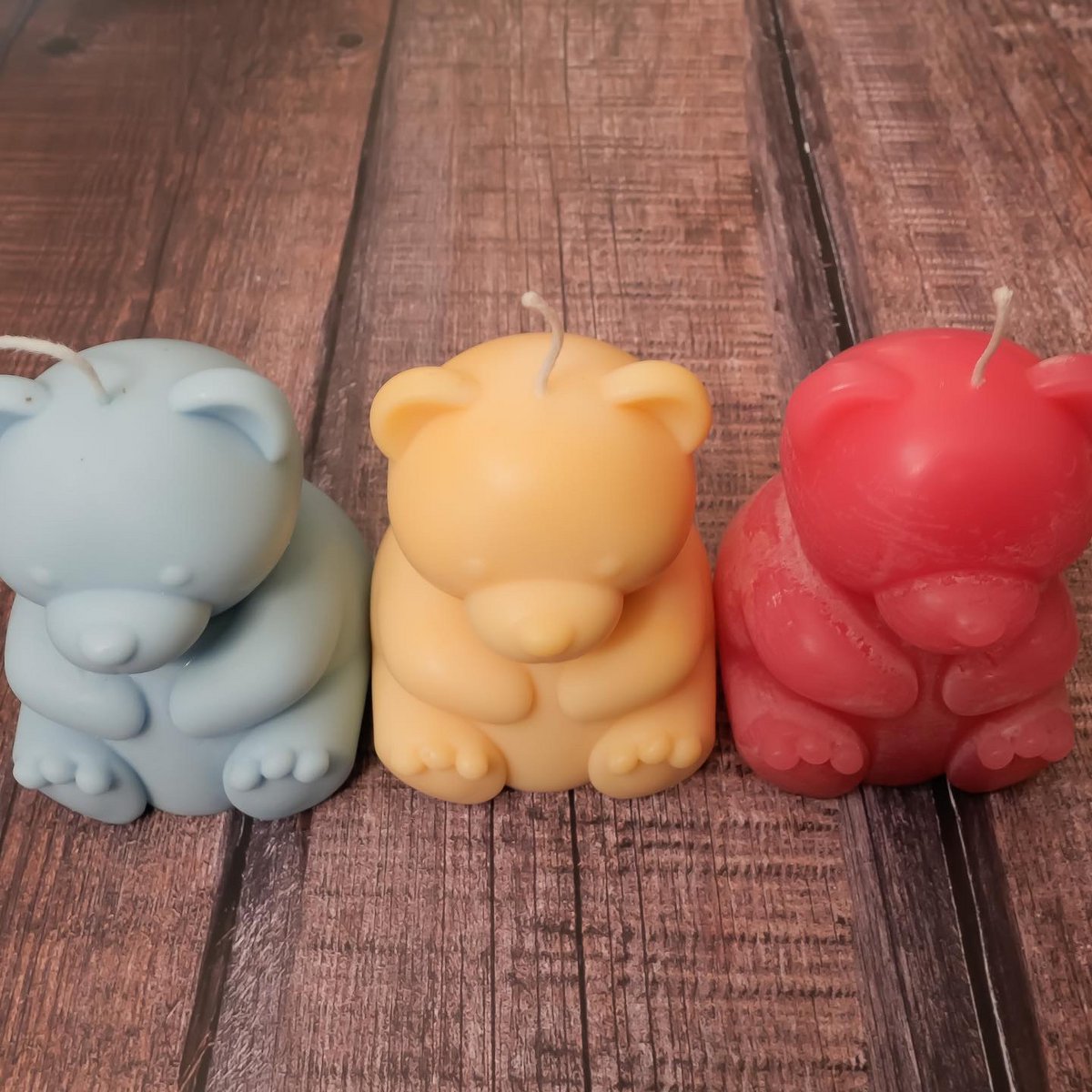 Vormkaars teddybeer 9 cm sojawas lavendel