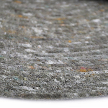 Vloerkleed rond 110 cm wol katoen olijfgroen