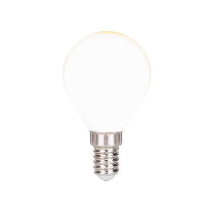 6 Set LED -lamp met E14 -aansluiting, peervorm 4 watt, gemaakt van metaal en glas, melkachtig