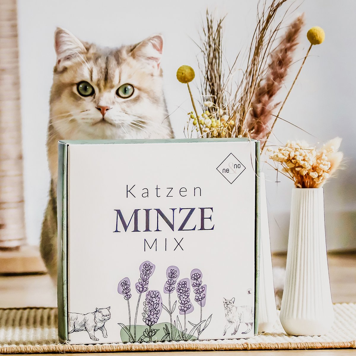 NE & NO® Gift Set Cats Well -being Herbs: Catnint + Valerian Spray + Matatabi Sticks