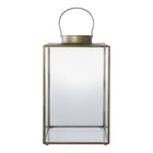 Mohali Lantern Antique Brass Look Glass Details