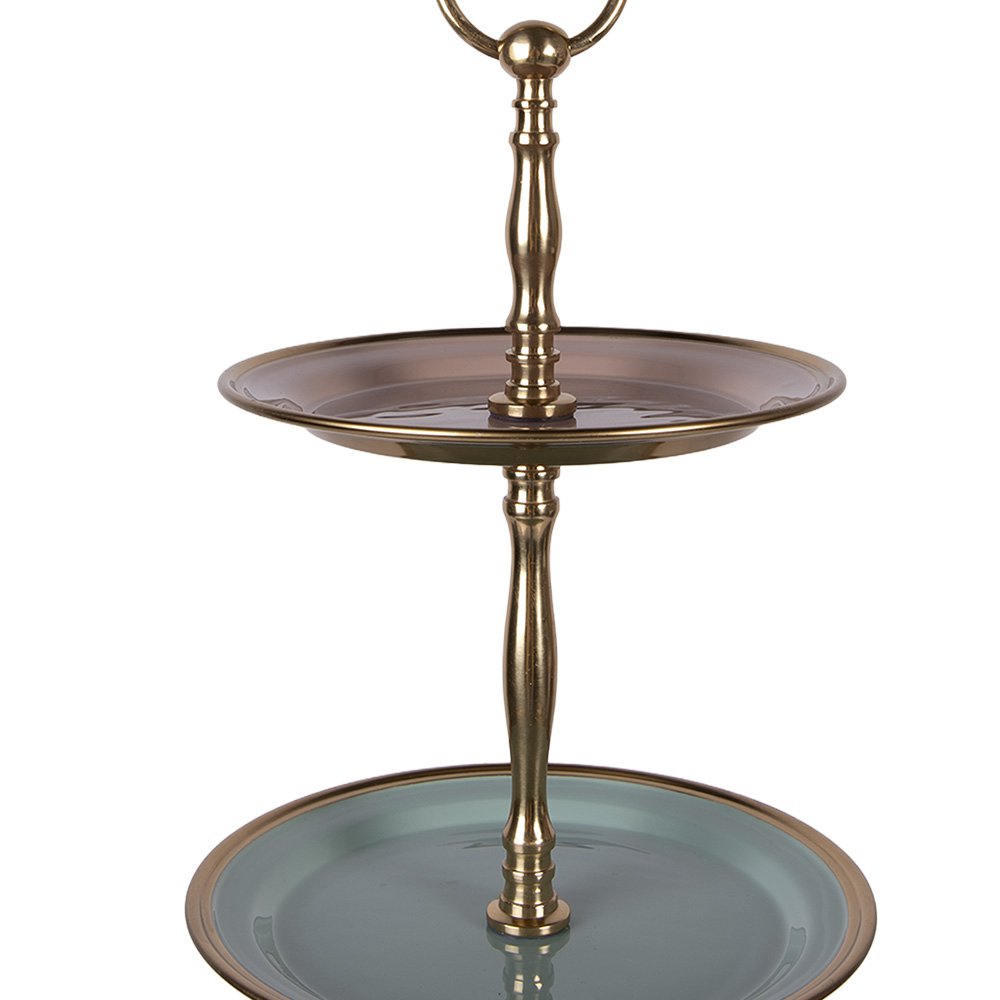 Etagère 3 laags Ø 27x51 cm groen roestvrij staal