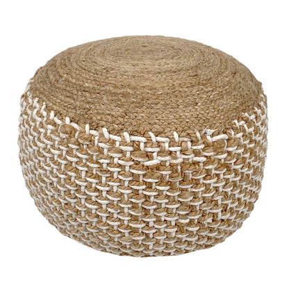 Jute Poef 50x50 Cm Decoratieve Moderne Kruk Voor Interieur