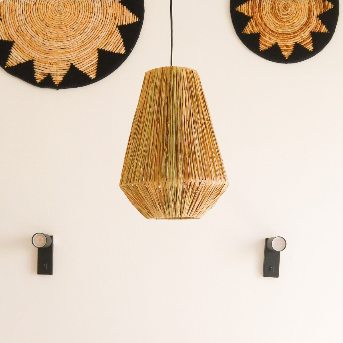 Lampenkap raffia rond 25x34 cm