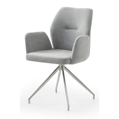 Fauteuil draaibaar lichtgrijs 60x62x89 cm