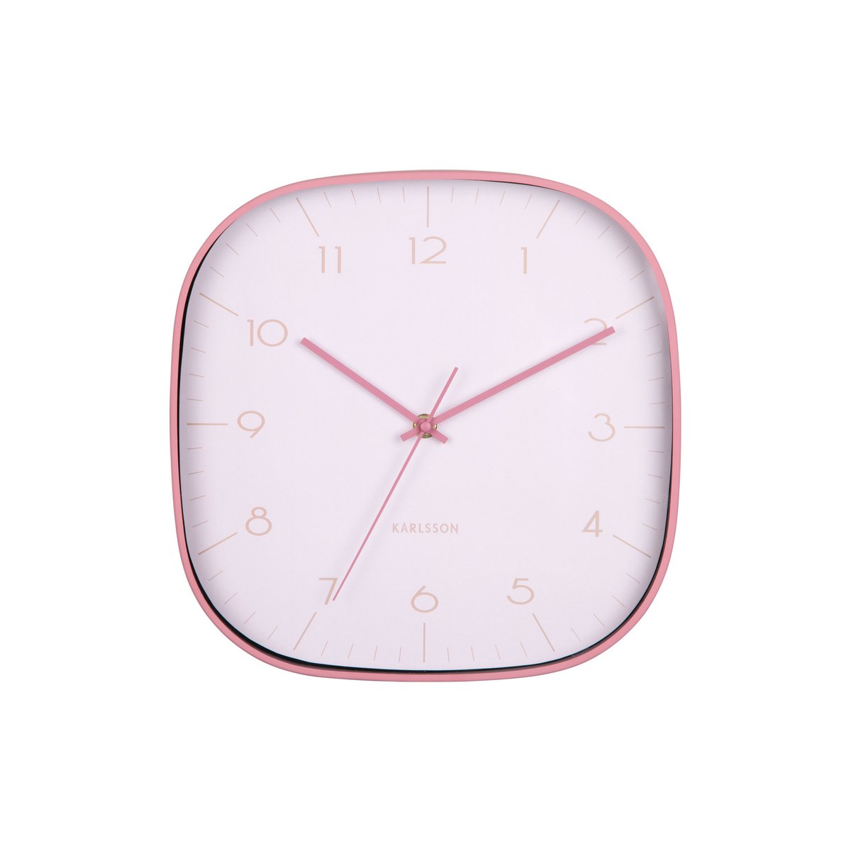 Wandklok 29x29 cm aluminium roségoud