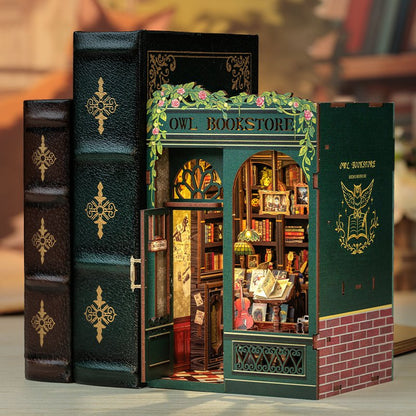 3D Booknook Owl Bookstore 11,5x10x17 cm hout