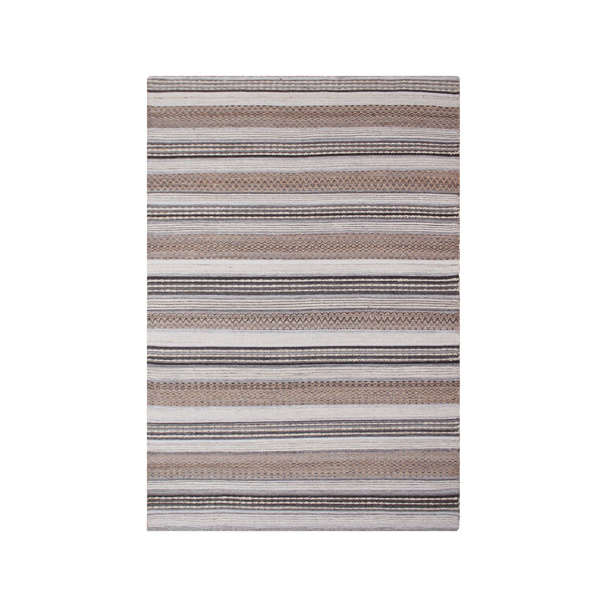 Vloerkleed jute wol katoen 160x230 cm natuur grijs