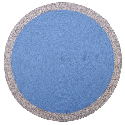 NOLAN BLAUW kindervloerkleed van gevlochten wol