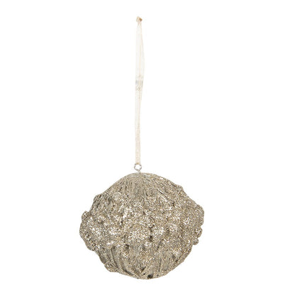 Kerstbal 8 cm goud kunststof