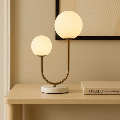 Tafellamp marmer goud matglas 27x45 cm