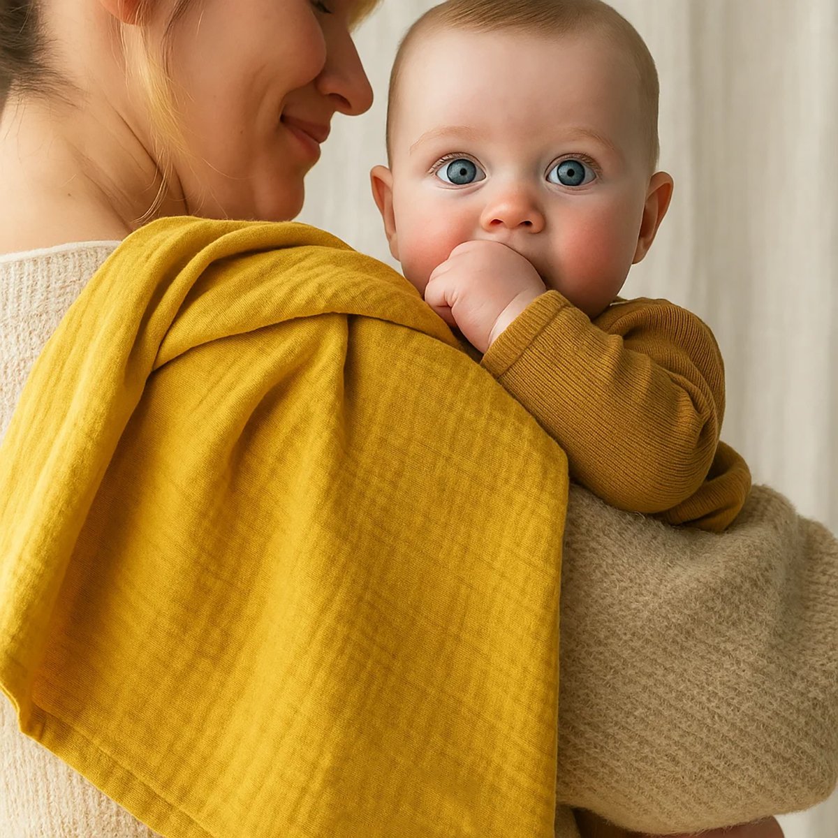 Honey organic cotton maxi-swaddle