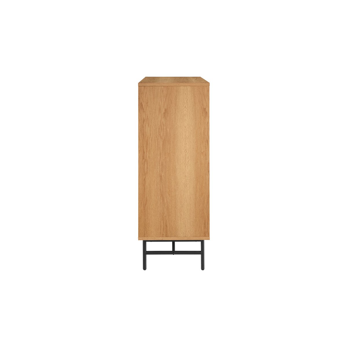 Ladekast 80x113x40 cm eikenfineer metaal zwart