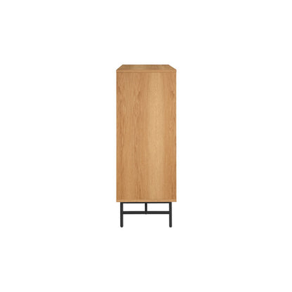 Ladekast 80x113x40 cm eikenfineer metaal zwart