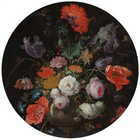 Muurcirkel stilleven bloemen horloge Ø 30 cm Dibond