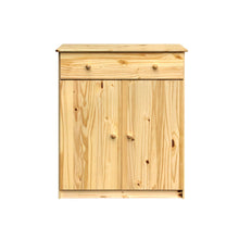 Massief Grenen Ladekast Met Twee Deuren En Een Lade