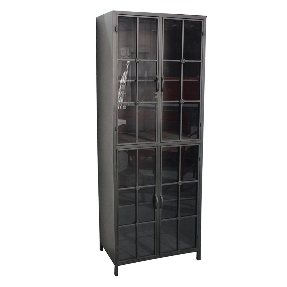 Vitrinekast 60x43x171 cm metaal glas zwart