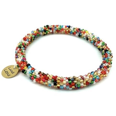 Luna Kralen Armbandroll Multicolor Handgehaakt Glazen Nepal