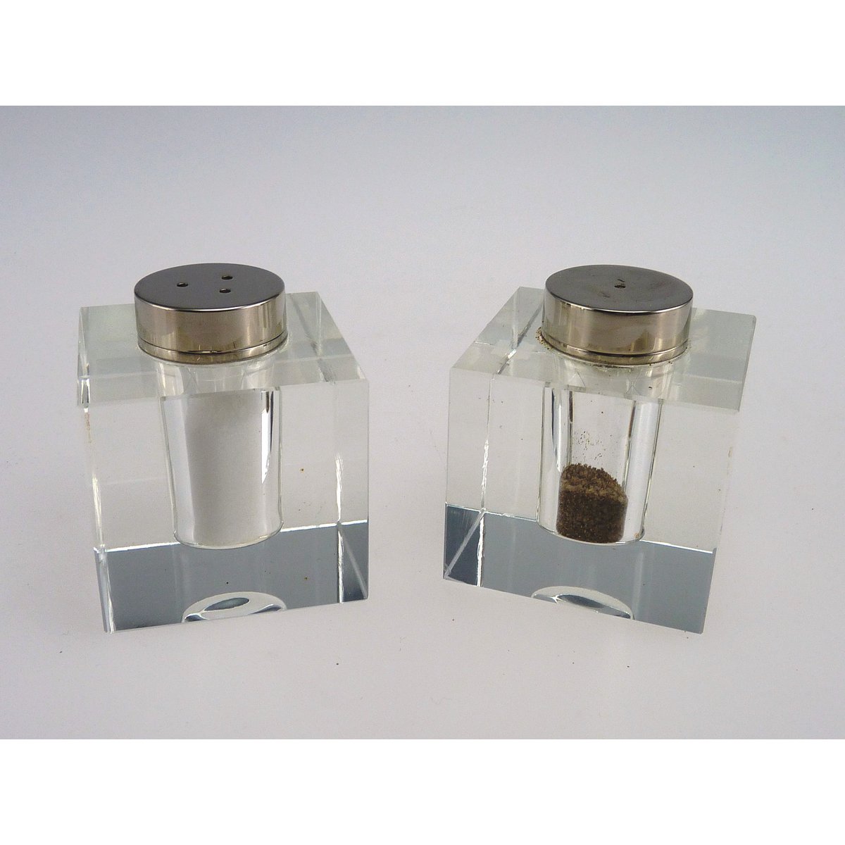 Zout en peper set glas 5x5x6 cm transparant