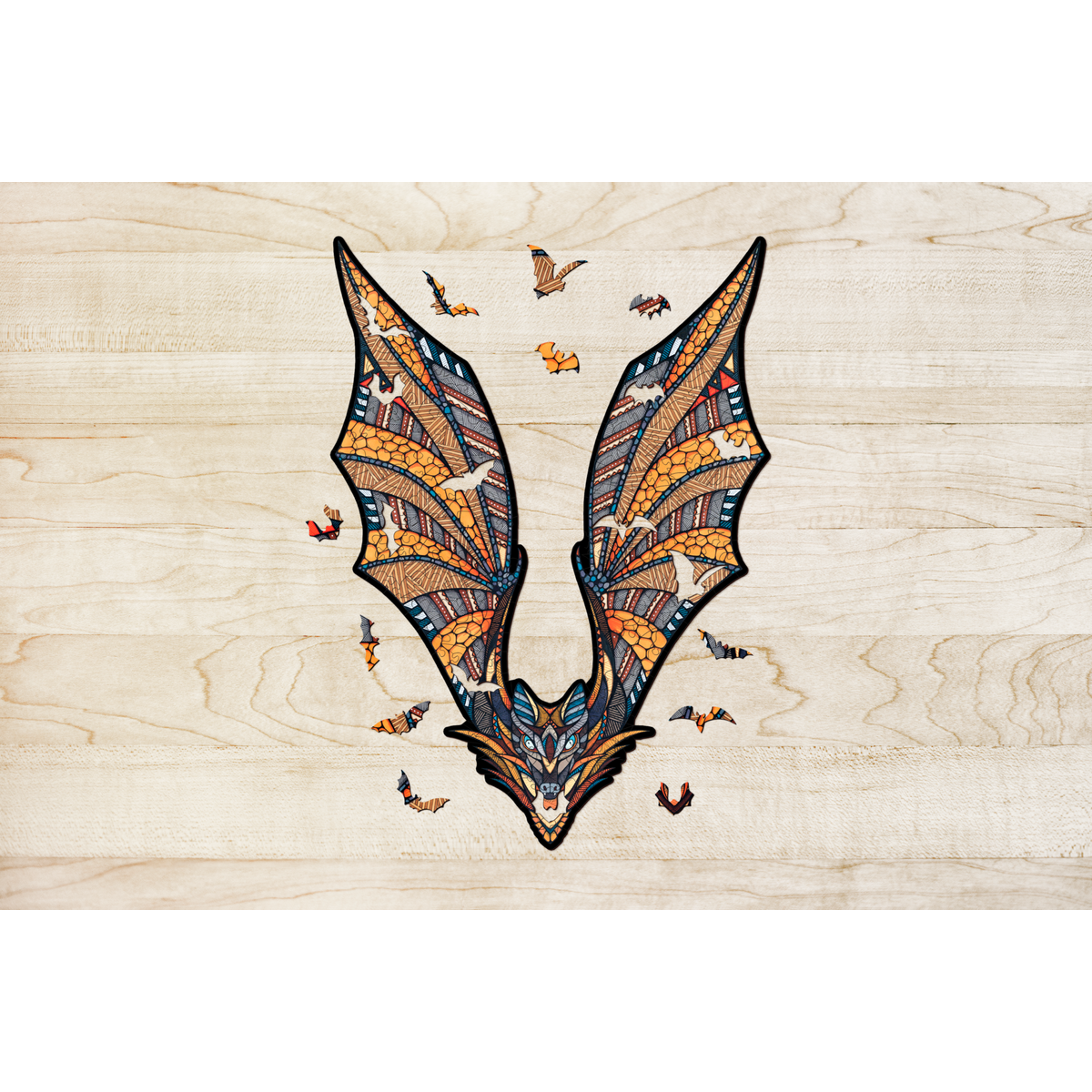 Houten legpuzzel vleermuis 54x38.7 cm berkenmultiplex