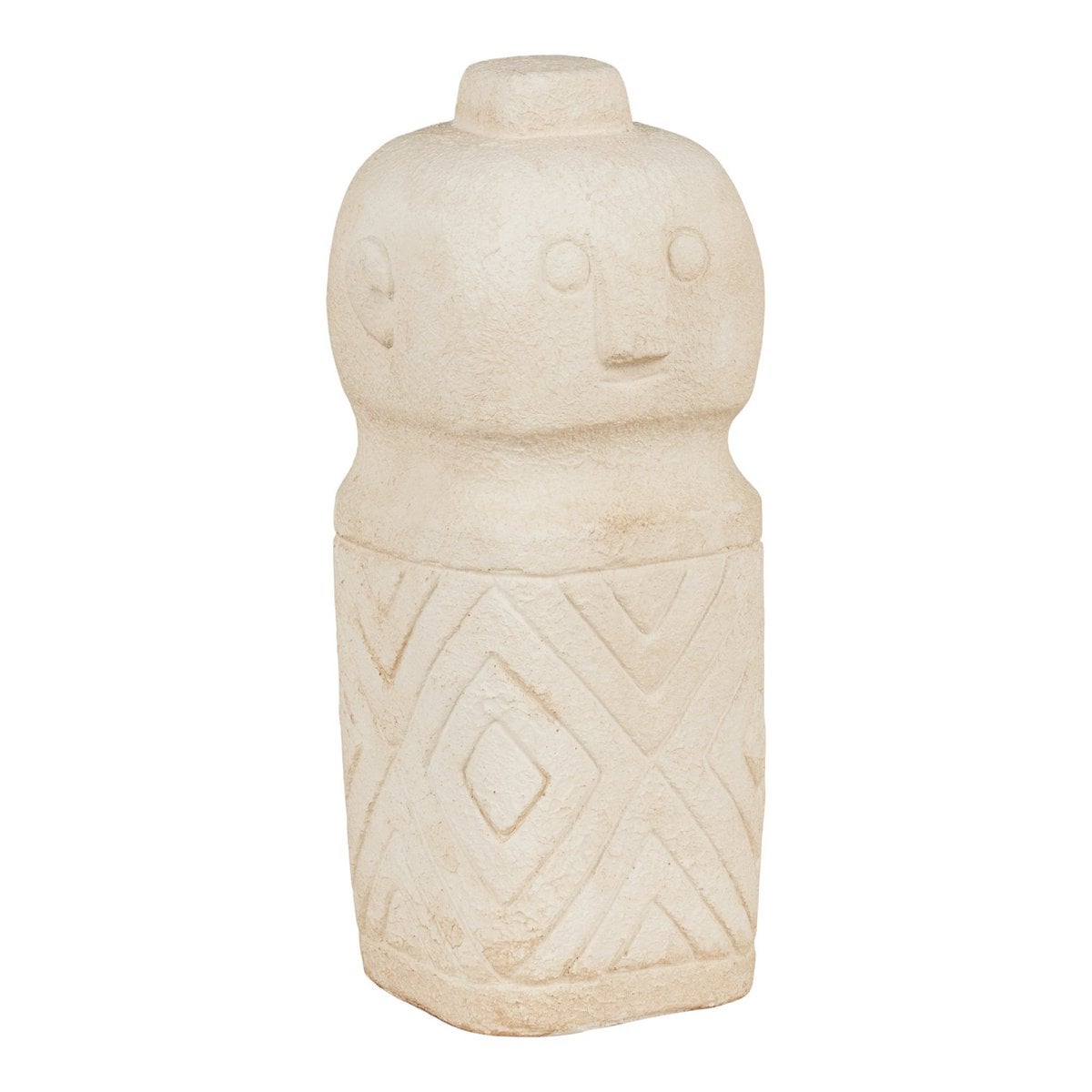 Decoratie cement beige 6,5x6,5x15 cm