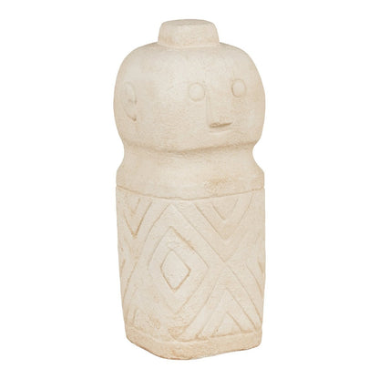 Decoratie cement beige 6,5x6,5x15 cm