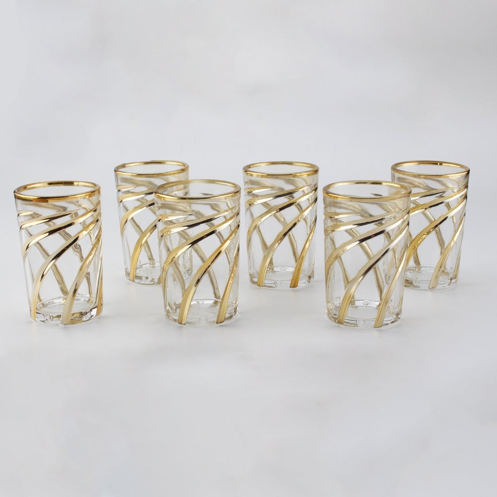 Golden Spiral Tea Cups - Lot of 6