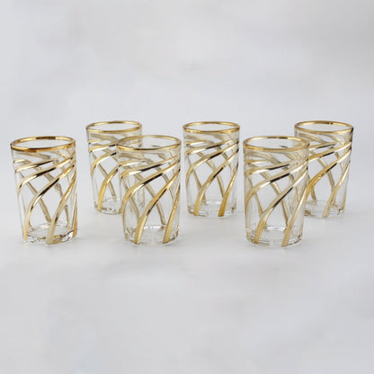 Golden Spiral Tea Cups - Lot of 6