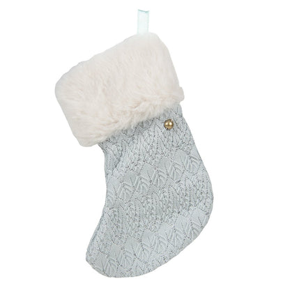 Kerstsok 14x1x17 cm blauw wit