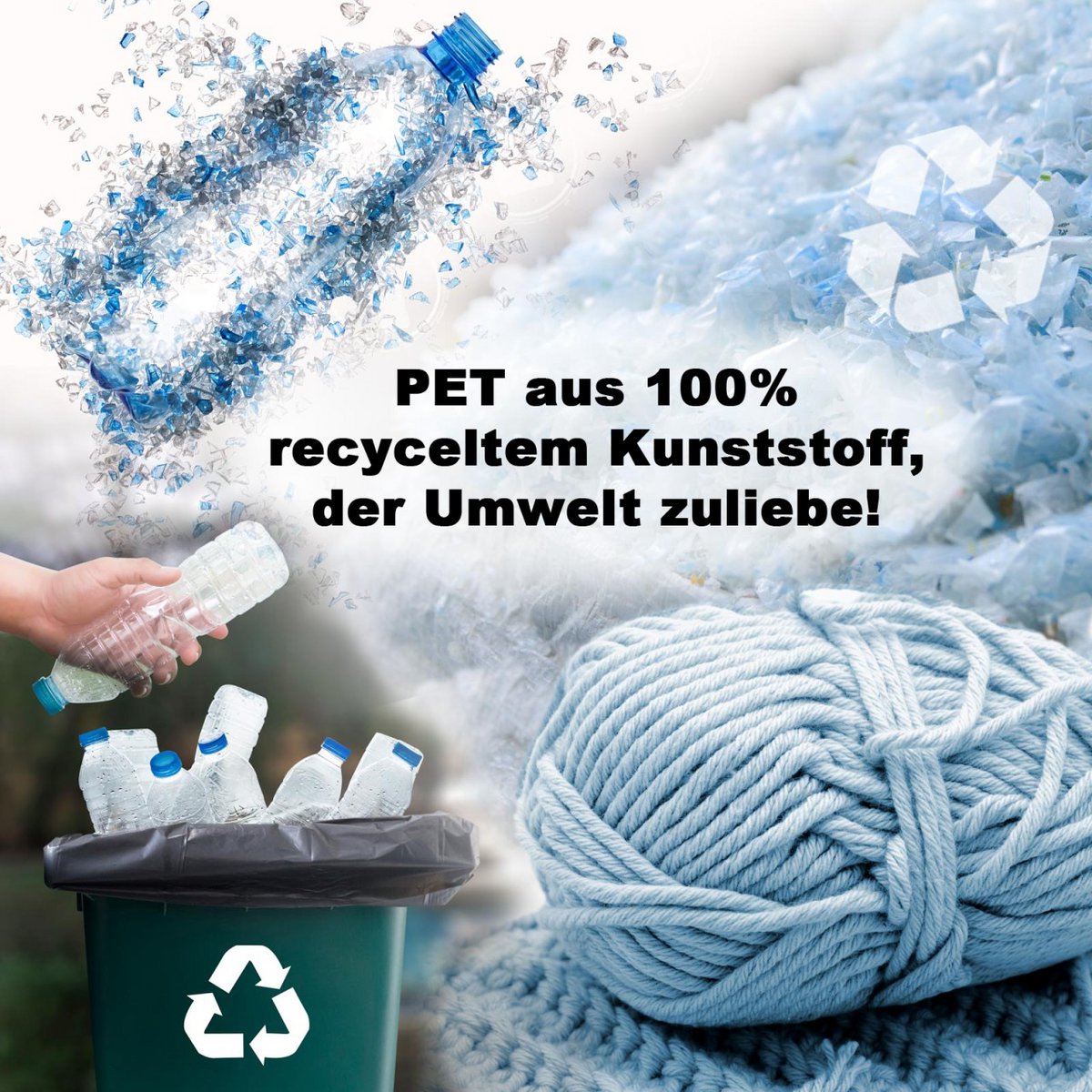 Pouf buiten Ø55x37 cm gerecycled plastic