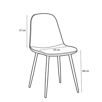Montelli Eetkamerstoel Velvet Oranje Met Zwart Frame