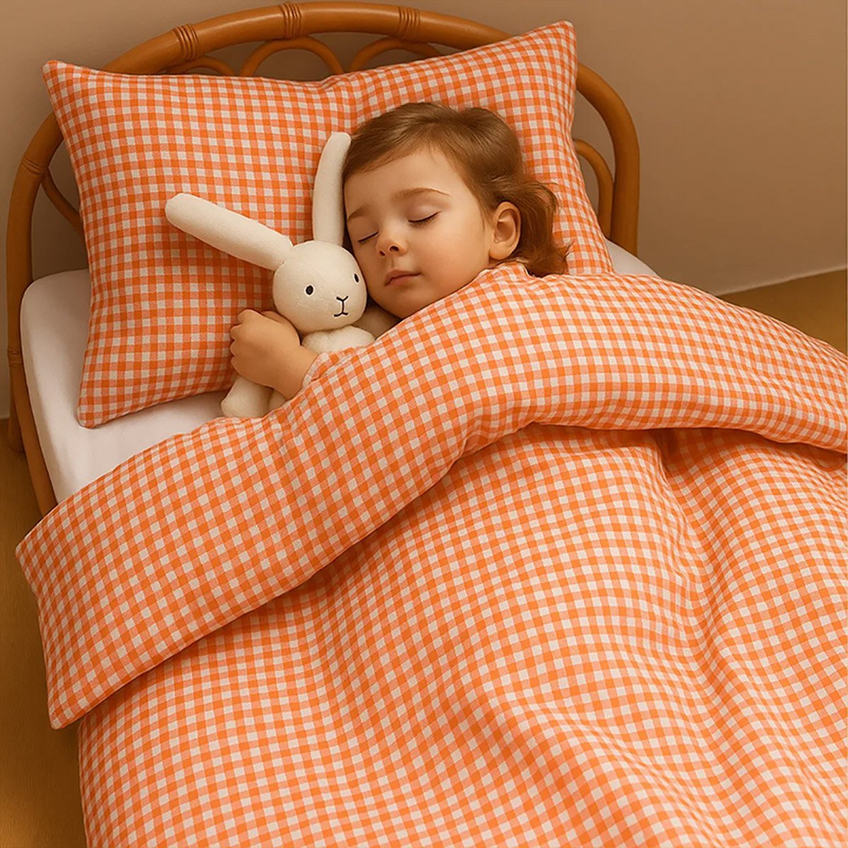 Dekbedovertrek baby biologisch katoen gingham
