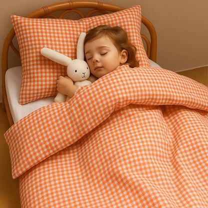Dekbedovertrek baby biologisch katoen gingham