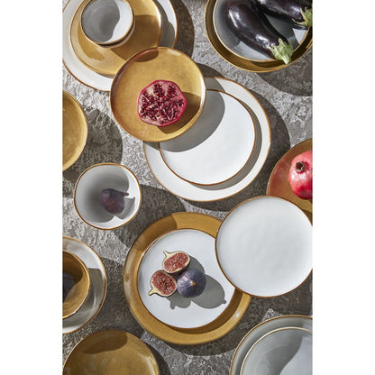 Dinerbord keramiek Ø26,5 cm wit bruin randje