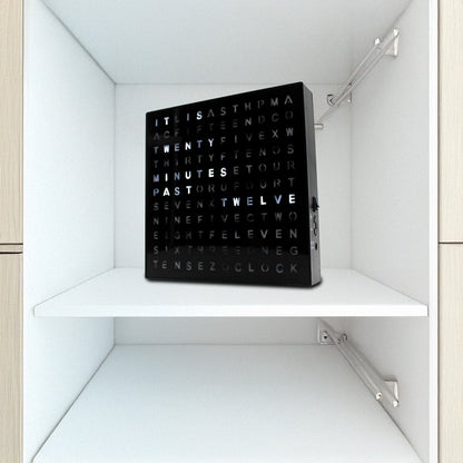 Woordklok 19.5x19.6x3.5 cm lichtgevend